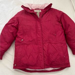 L.L. Bean Gore-Tex Puffer Goose Downs Women Sz L Faux Fur Hooded Jacket